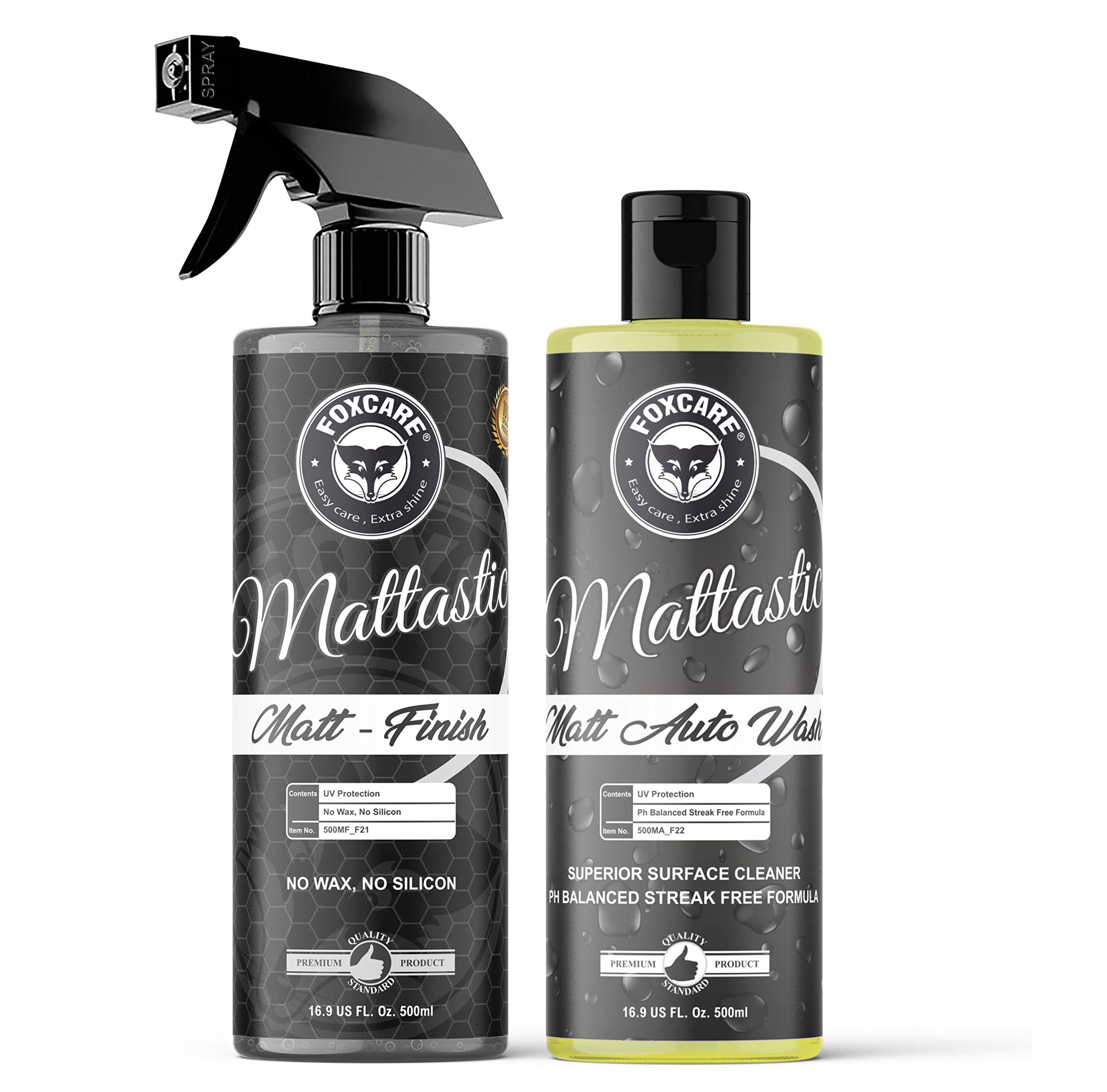 Foxcare Mattastic Matt KIT for Satin Finish and Matte Finish Paint, Matte Detailer and Matte Auto shampoo for matte paint, vinyl wraps Safe for cars, Bike, Scooty & more - pack of 2 1000ml-image-45