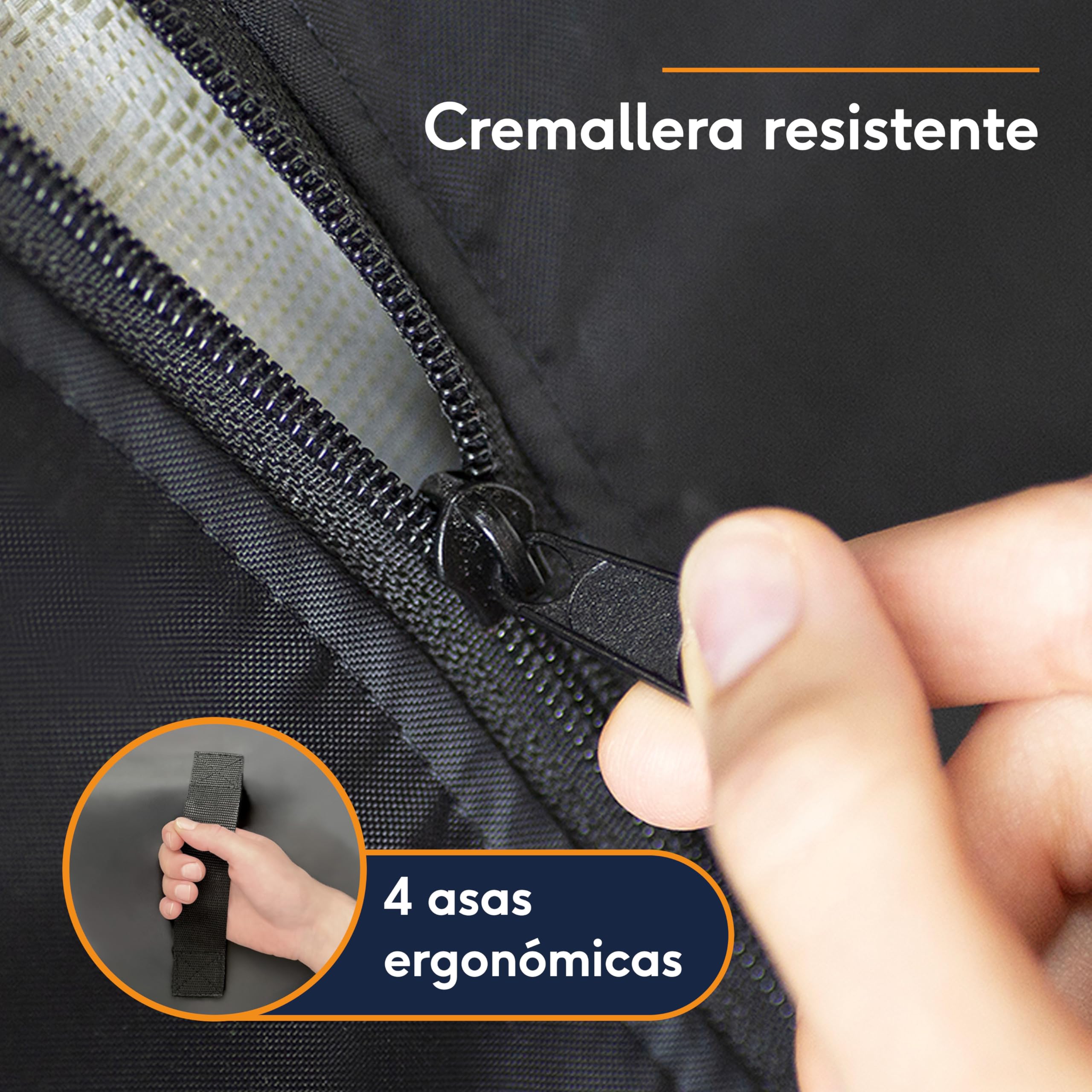 Funda Protectora de Colchón Impermeable 160x200 cm – Protector con Cremallera y 4 Asas para Mudanza, Almacenamiento y Transporte – Grossor 30cm – Antichinches – 100% Oxford Resistente