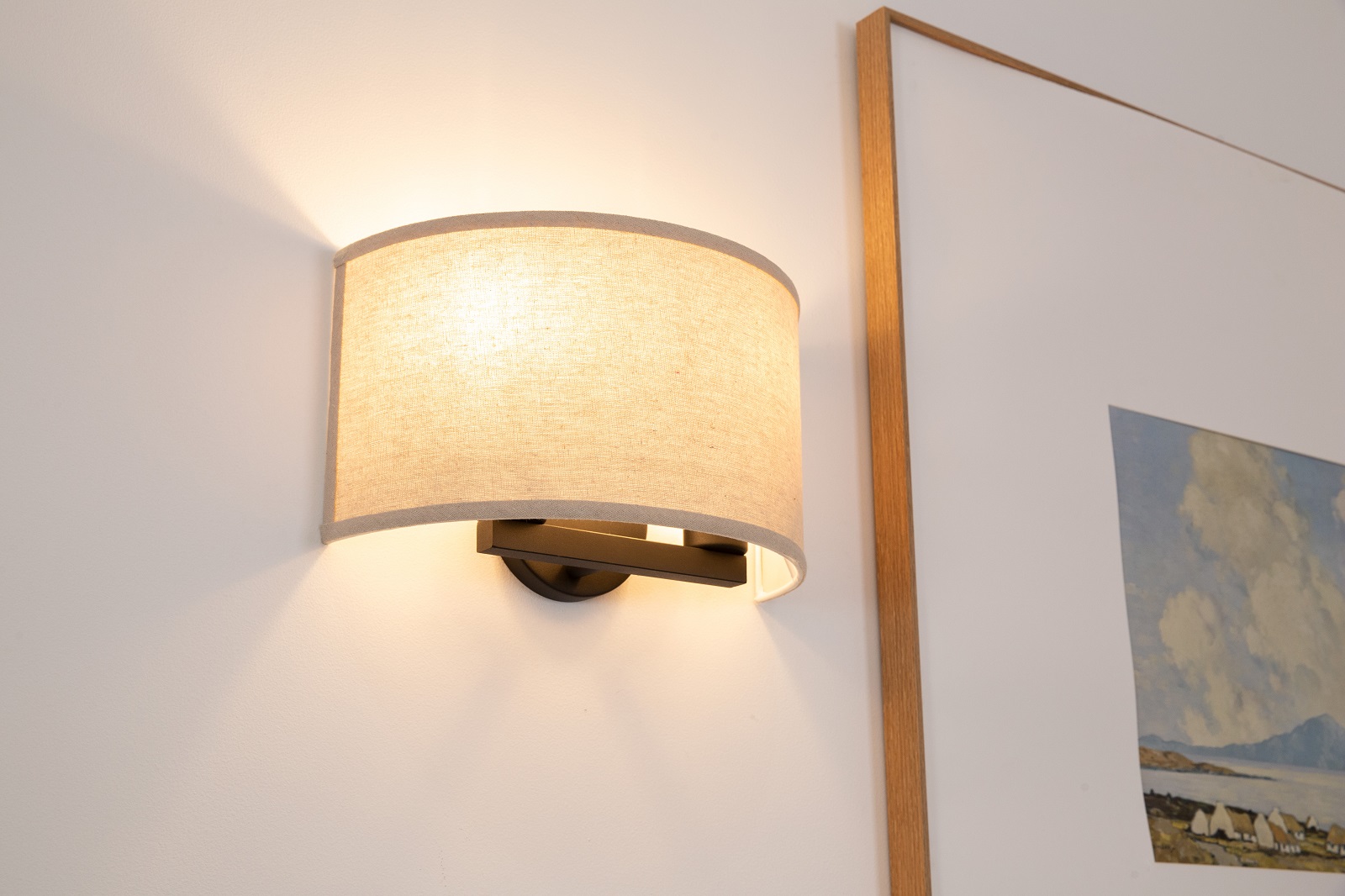 Yosoan 2-Light Linen Fabric Boho Hallway Wall Sconce Indoor Light