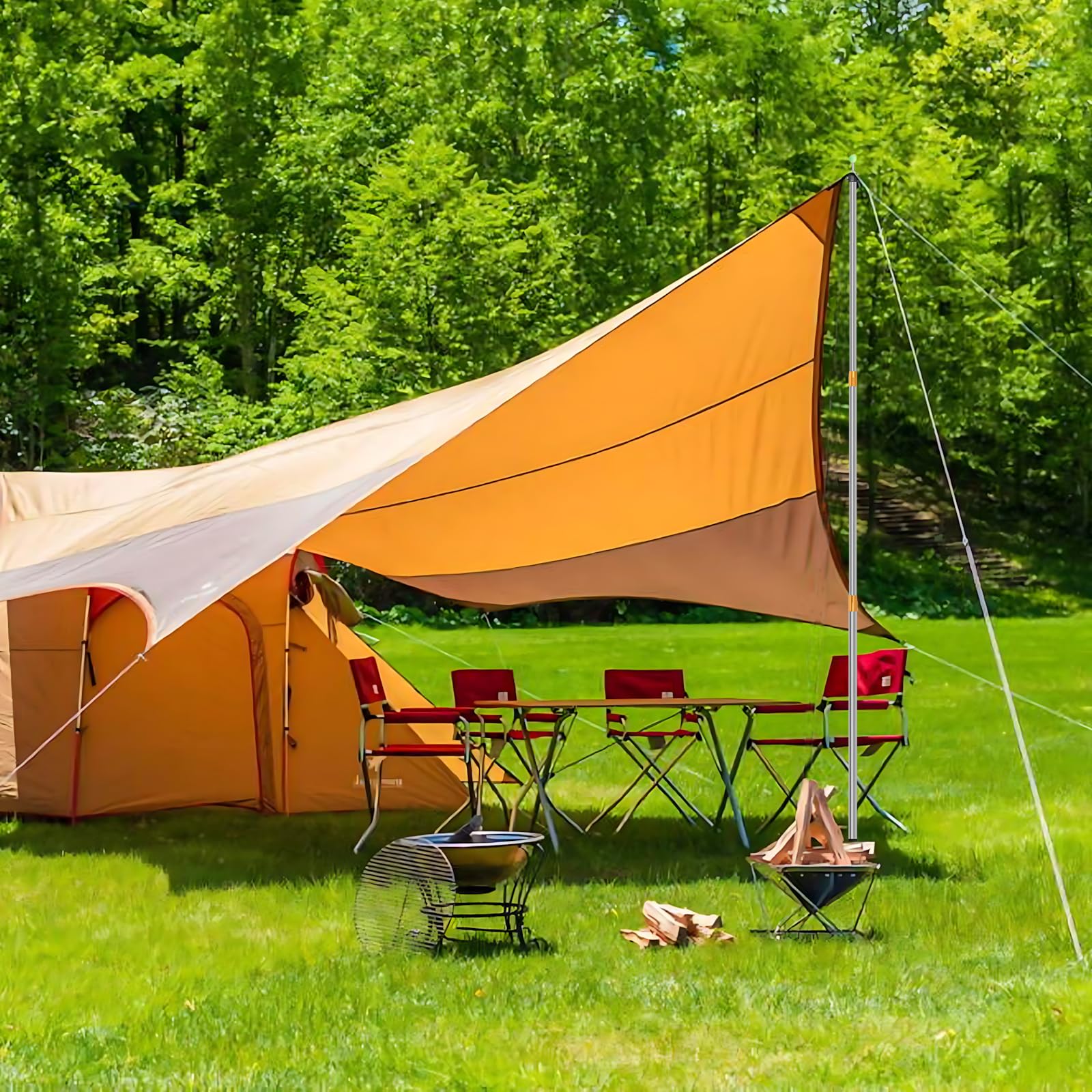 SAN Like 2 Bâtons Télescopiques pour Tente de Camping, 220cm Arceaux de Tente de Camping Télescopiques pour Auvent, Barre Poteaux de Tente de Camping, Plage Montagne Randonnée, Tente de Voiture