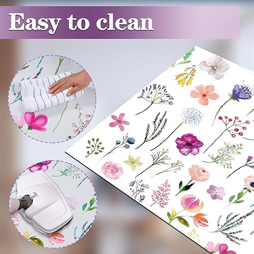 Miniatura 5 de Tapete para silla de oficina para alfombra, tapete para silla de escritorio para alfombra, hermosas flores, plantas, alfombra para silla de oficina