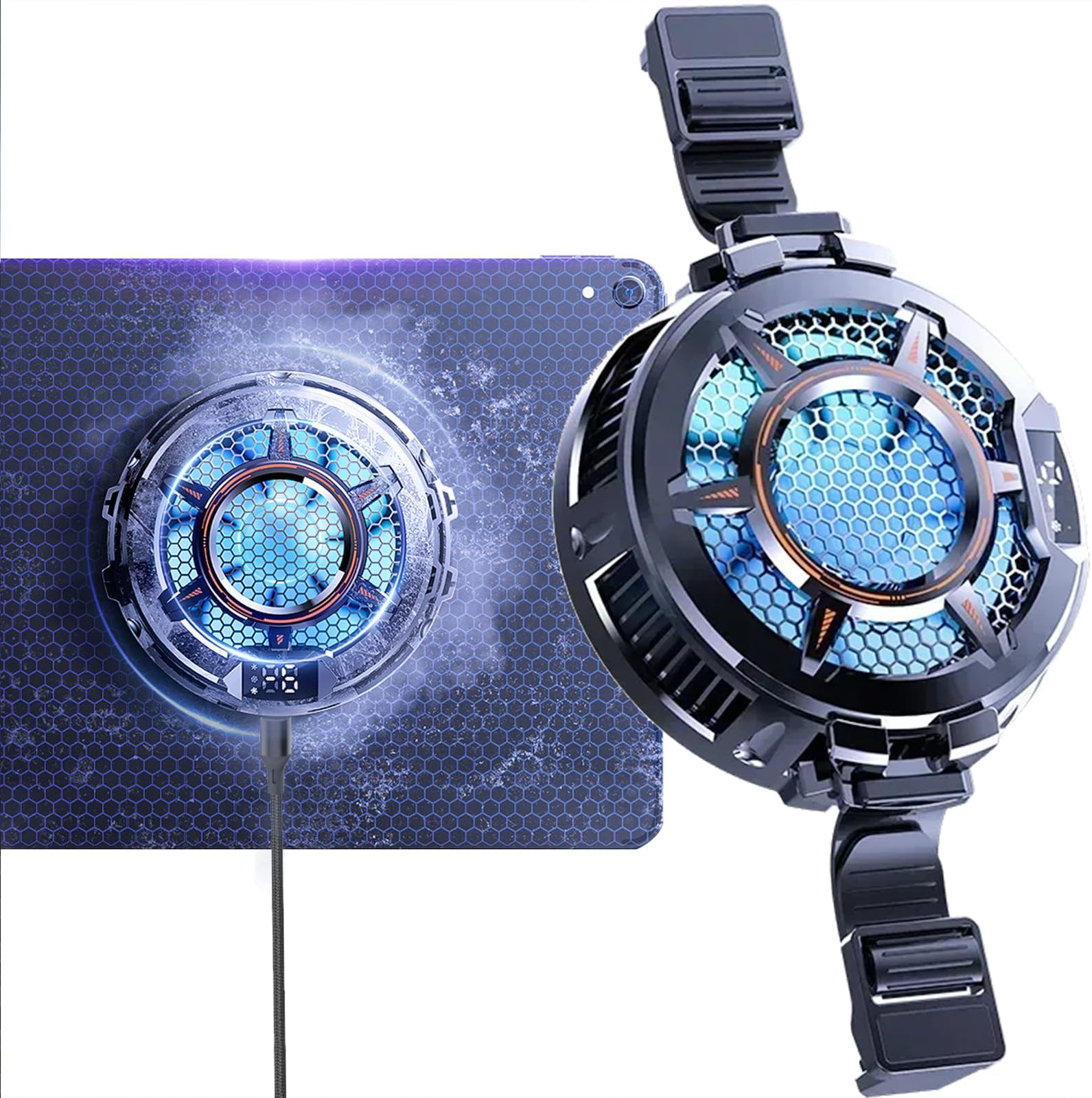 Tablet Cooler for ipad Surface Pro 30W Super Powerful Radiator Magnetic Phone Cooling Fan with 3 Cooling Modes, 3.93inch Universal Tablet Semiconductor Radiator for PC/Android/iPad