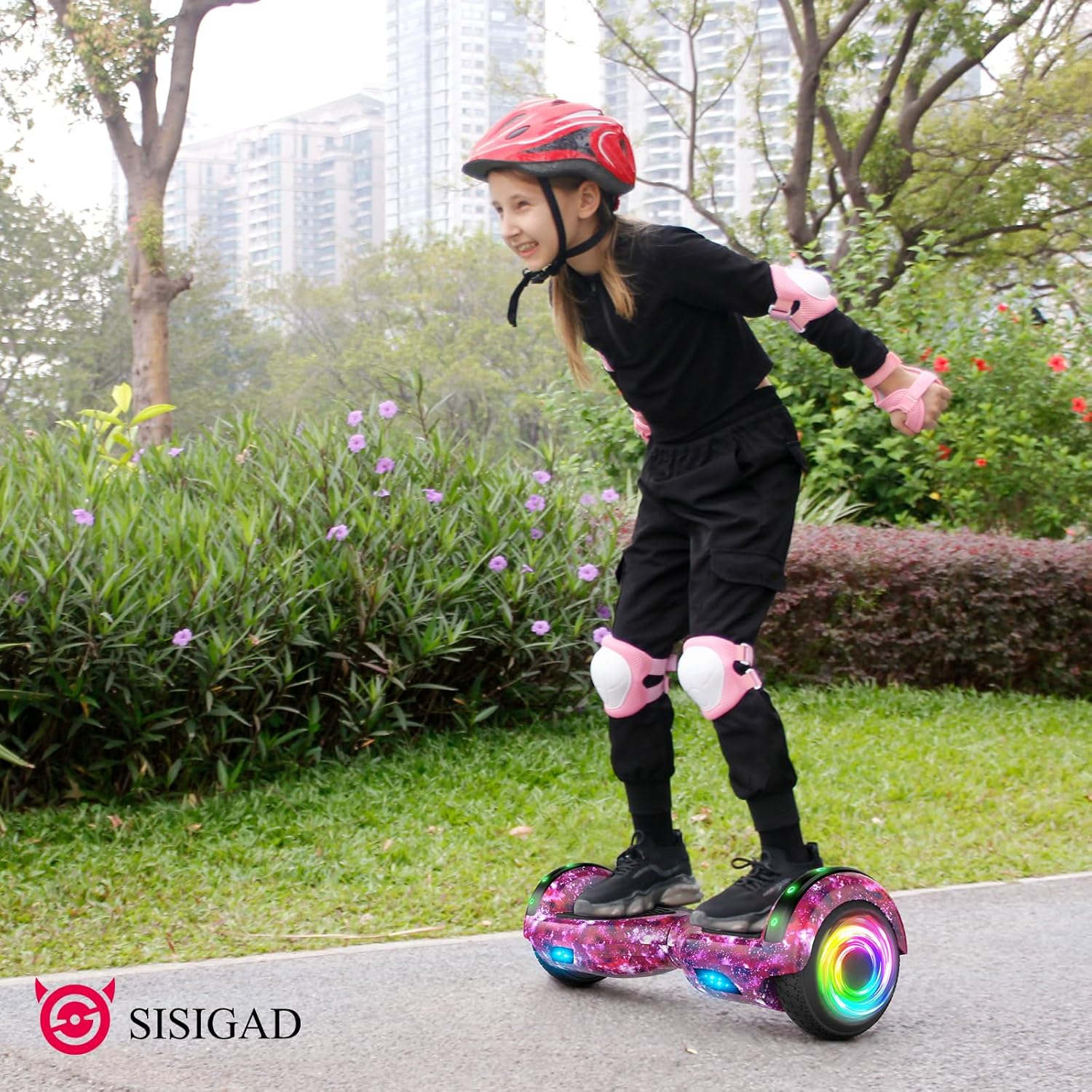 Hoverboard Sisigad with seat attack, 6.5 '' '' '' '' '' GO KART with Bluetooth and LED lights, Viola Star Purple Scooter with the seat combo of the seat 4 811 2lTHUIL. AC SL1500