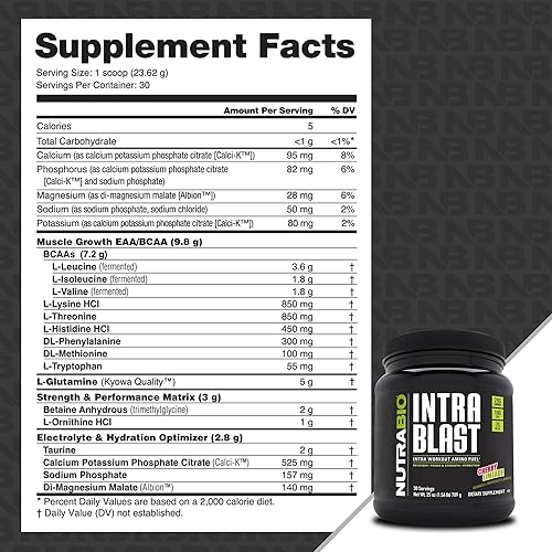 Vista 11 de NutraBio Intra Blast Bcaa - Suplemento de aminoácidos en polvo, mezcla de electrolitos e hidratación, intra, preentrenamiento y recuperación
