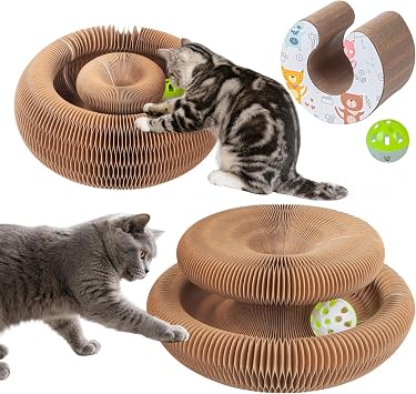 Kitty Kurlz Interactive Cat Toys, Shape-Shift Accordion Scratcher