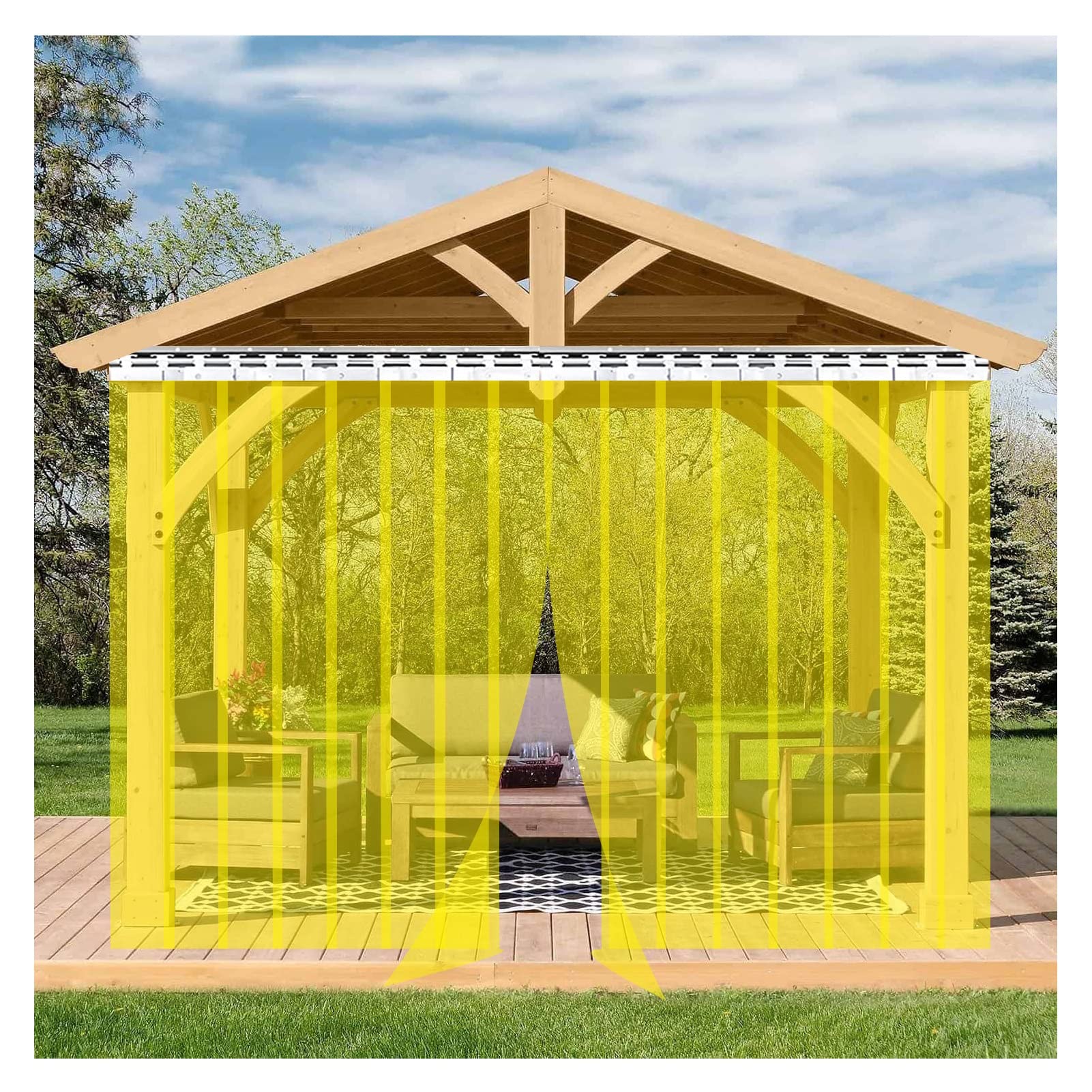 Rideaux à lattes verticales en PVC transparent imperméable pour garage, terrasse – Lamelles de 1,7 mm – Taille 75 x 230 cm – Idéal pour un usage industriel