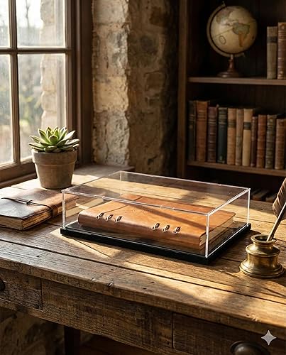 Miniatura 4 de Vitrina de libros de acrílico, estuche de colección de sellos o monedas, vitrina para coleccionables, protección UV, autoensamblaje a prueba de