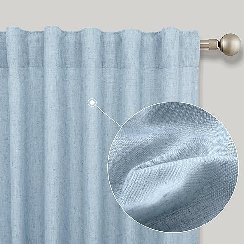 Miniatura 203 de KOUFALL Cortinas transparentes de lino de 90 pulgadas, cortinas para Sala Modernas 2025 De Lino Elegantes, cortinas personalizadas con pestaña