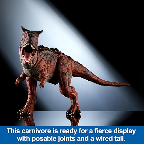 Miniatura 5 de Mattel Jurassic World Hammond Collection Fallen Kingdom Carnotaurus - Figura de acción de dinosaurio de Carnotaurus, figura articulada prémium de