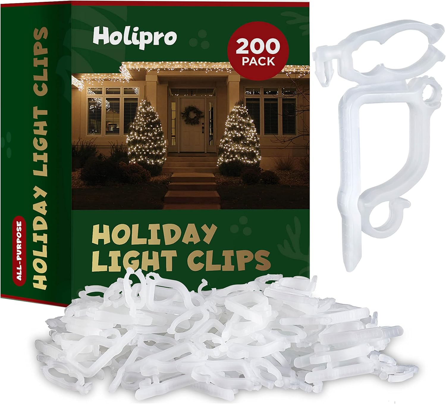 AllPurpose Holiday Light Clips [Set of 200] Christmas
