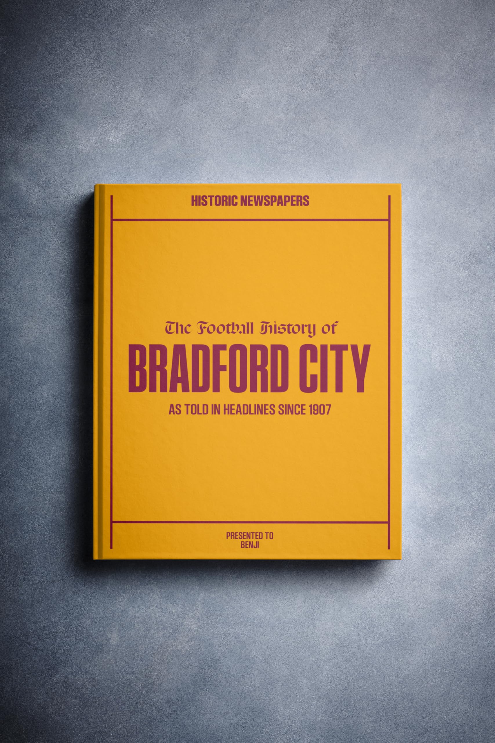 Historic Newspapers Personalised Bradford Football Newspaper History Book — image 1
