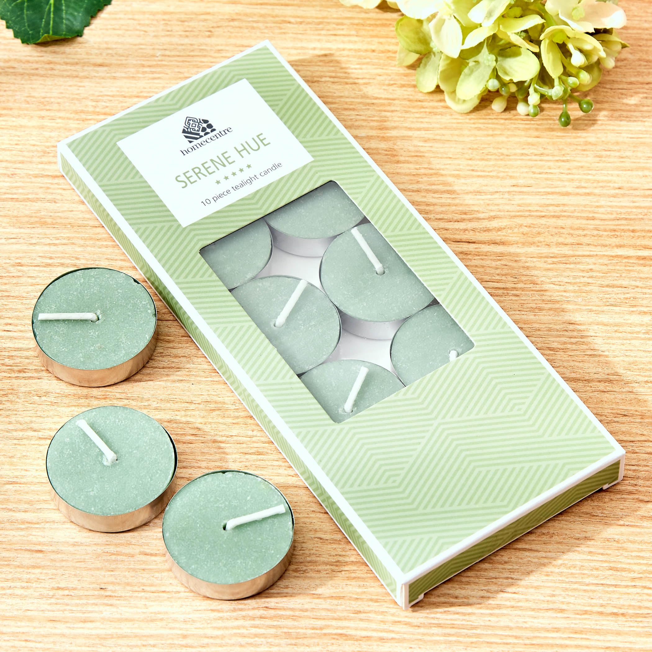 Home Centre Colour Refresh Set of 10 Sea Breeze Scented T-Light Candles