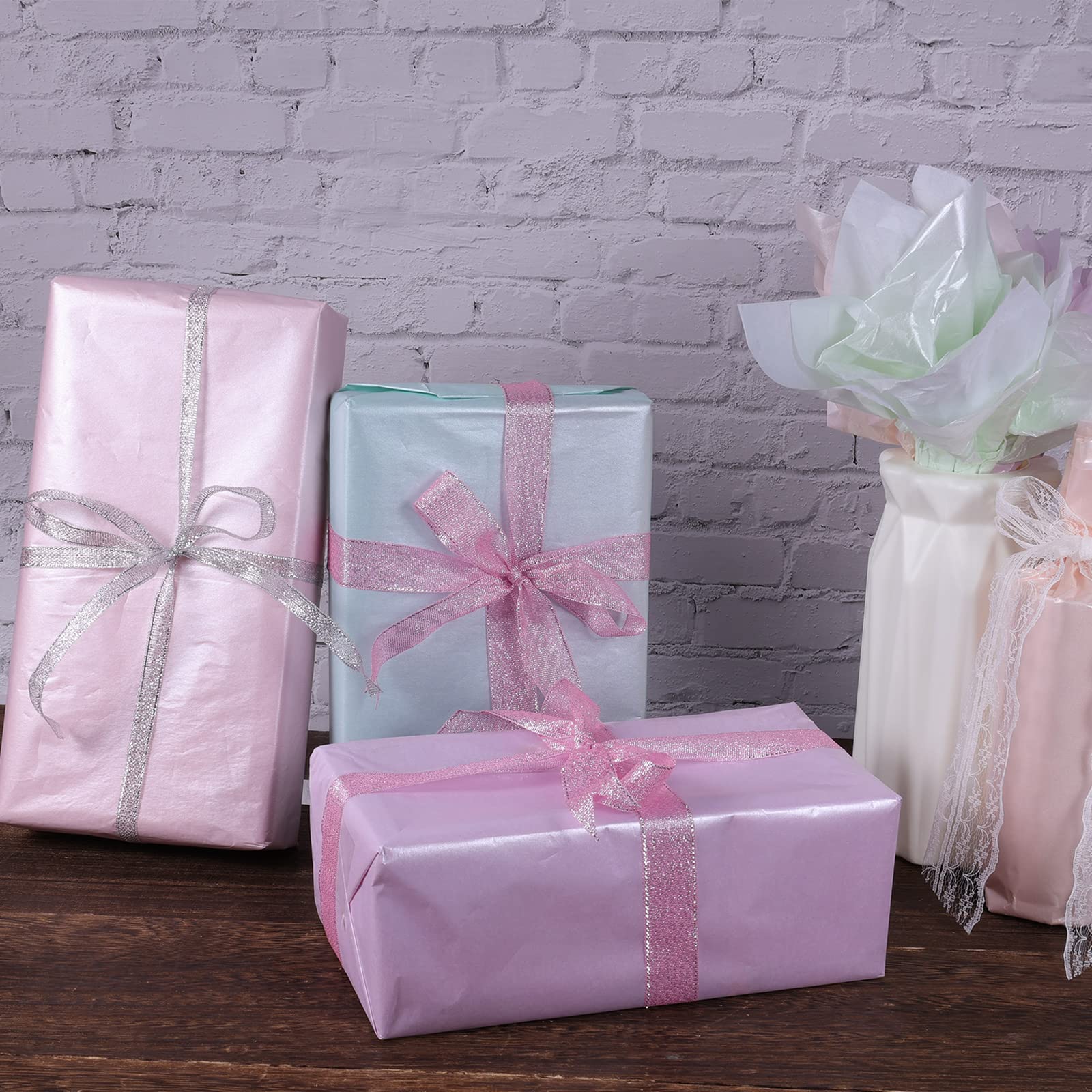 ADQUATOR 30 Fogli Carta Velina Metallizzata 50x35 Cm – Perlata E Luccicante Per Confezioni Regalo Fai Da Te, Compleanni E Matrimoni