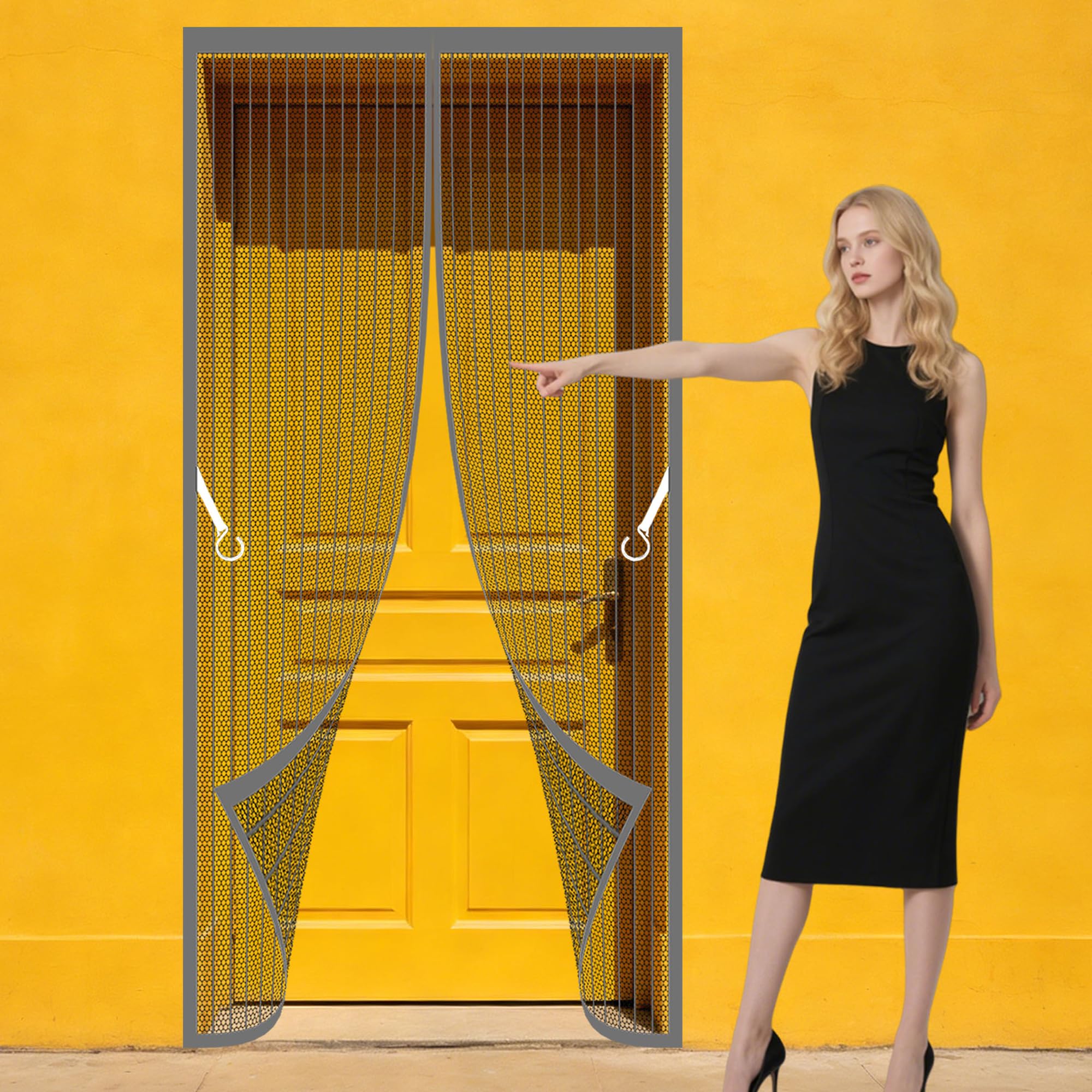 Taolitao Grey Fly Screen Door 124 X 204 Cm Hundreds Of Sizes Door Fly Screen Curtain Magnetic Keeps Bugs Out Suitable For Patio Room Balcony Bedroom,