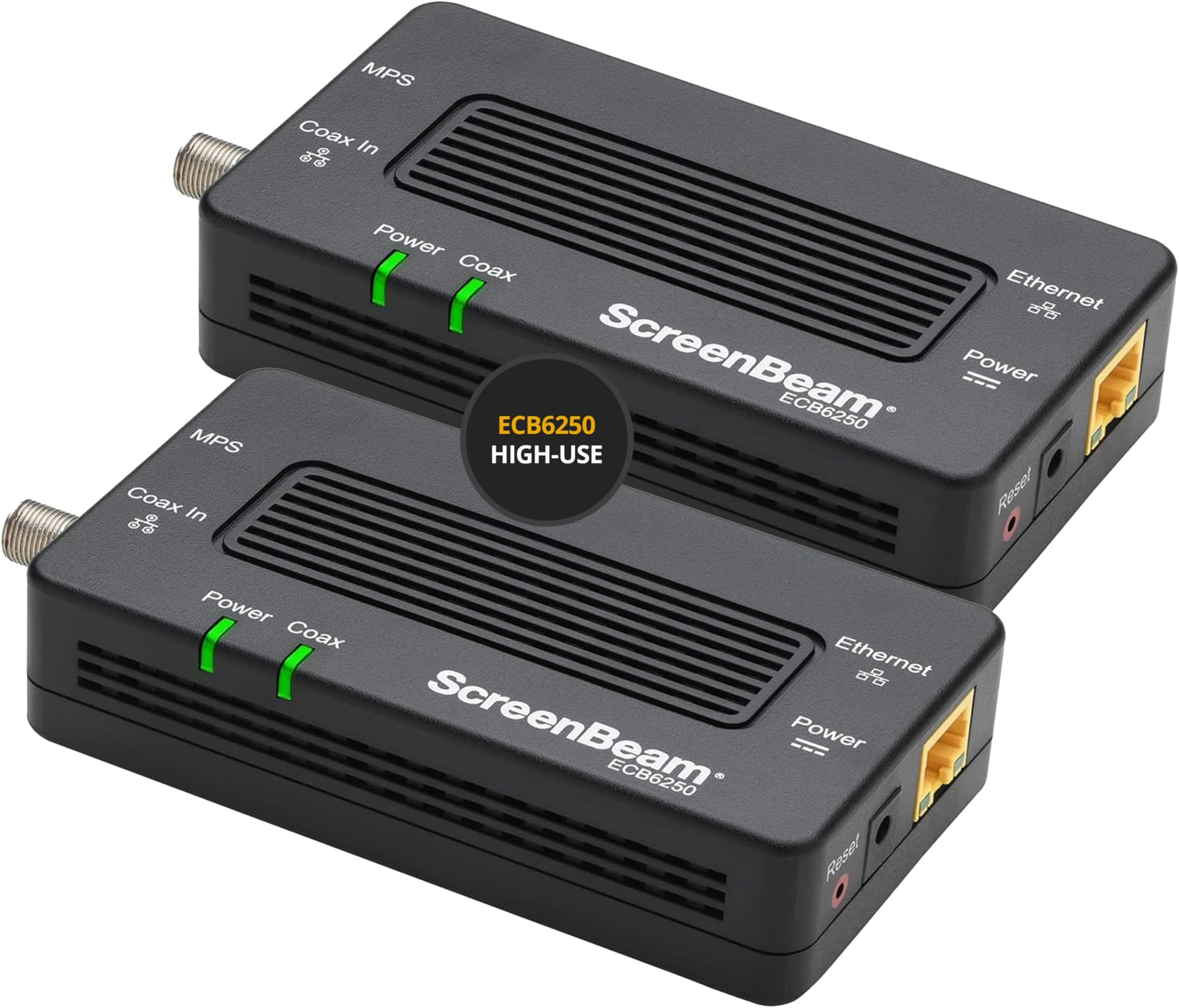 ScreenBeam MoCA 2.5 Network Adapter for Higher Speed Internet, Ethernet Over Coax - Starter Kit (Model: ECB6250K02)