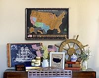 Vista 8 de Scratch Off Travel Map US Scratch Off Map with 50 State Flags and Landmarks Track States Visited, Full Accessories Set Included, Gift for Travelers