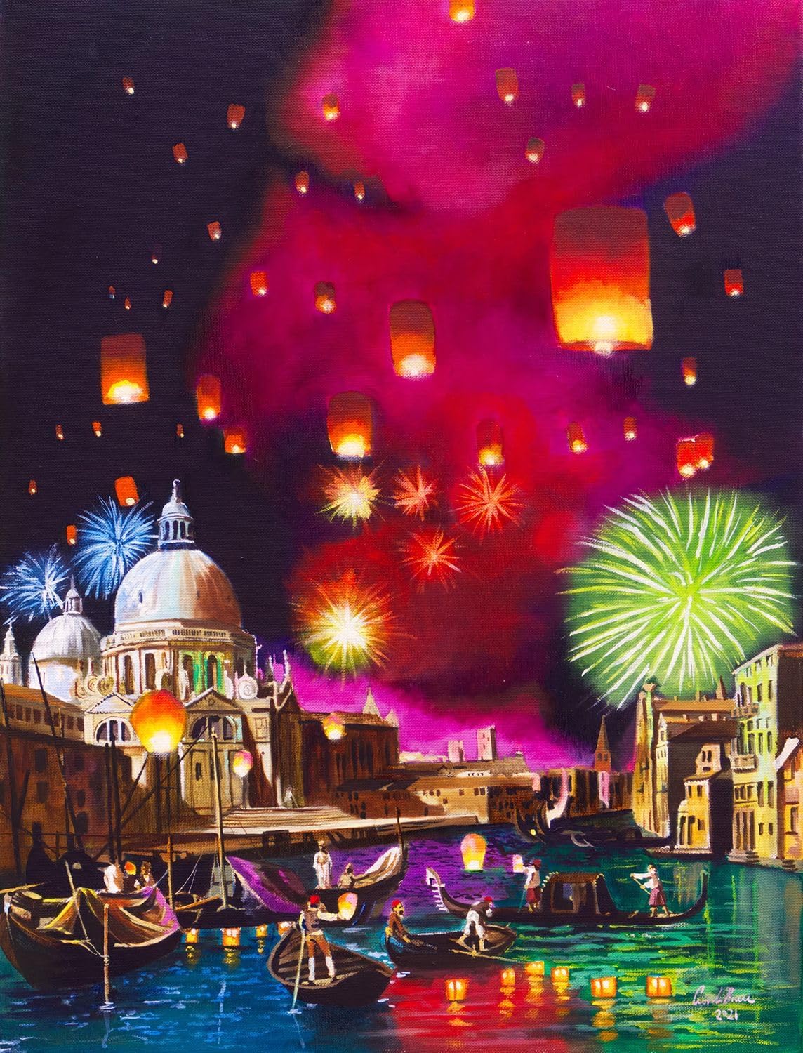 Springbok Venice Fireworks 1000 Piece Jigsaw Puzzle for Adults - Unique Cut Pieces - Made in USA