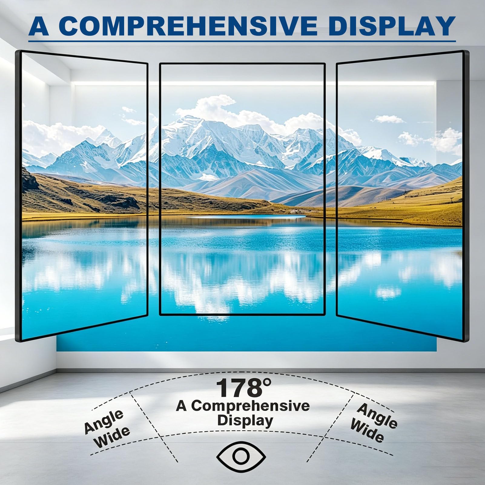 Schermo pubblicitario commerciale a parete per digital signage 32in | Display IPS ultrasottile con funzione split-screen (schermo diviso) e timer di accensione/spegnimento