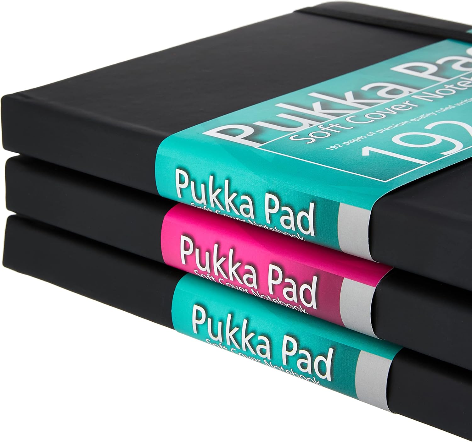 A5 Soft Cover Notebook, Black, Pack of 3