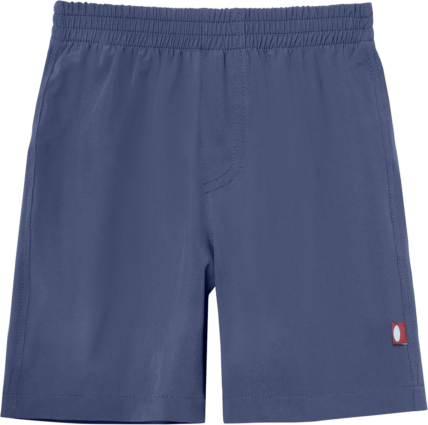 Boys Quick-Dry Solid Color Swim Shorts with Stretchable Waistline - UPF 50+, Rashguard Above Knee Bathing Suit Board Trunks - Soft & Linerless for Kid's Comfort - Made in USA - 18 (XS), Navy