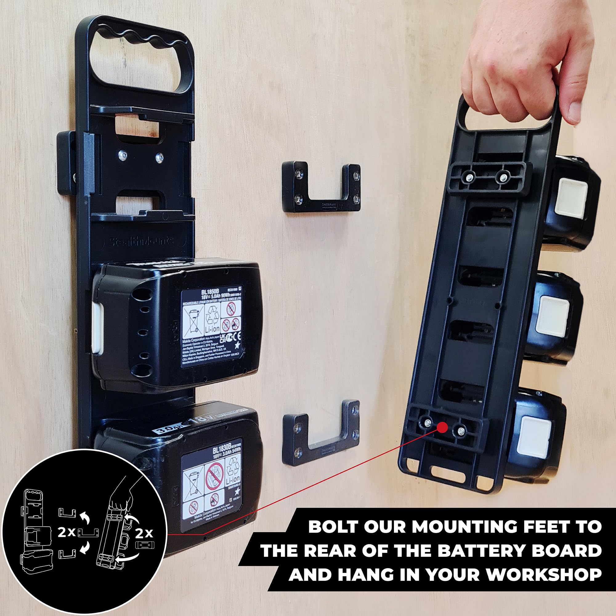 StealthMounts BD-MK18-1 Zwarte Batterijhouder voor Makita LXT