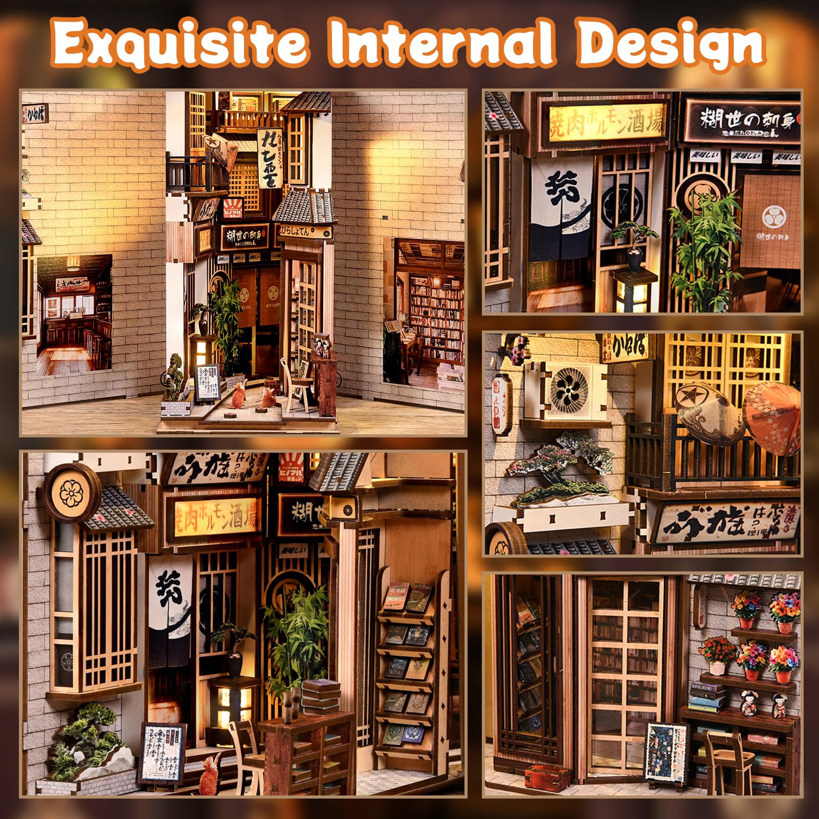 Book Nook Kit - Puzzle de madera 3D DIY para adultos, adolescentes y principiantes, miniatura para decoración de estanterías, regalo para familia, amigos y amantes de los libros