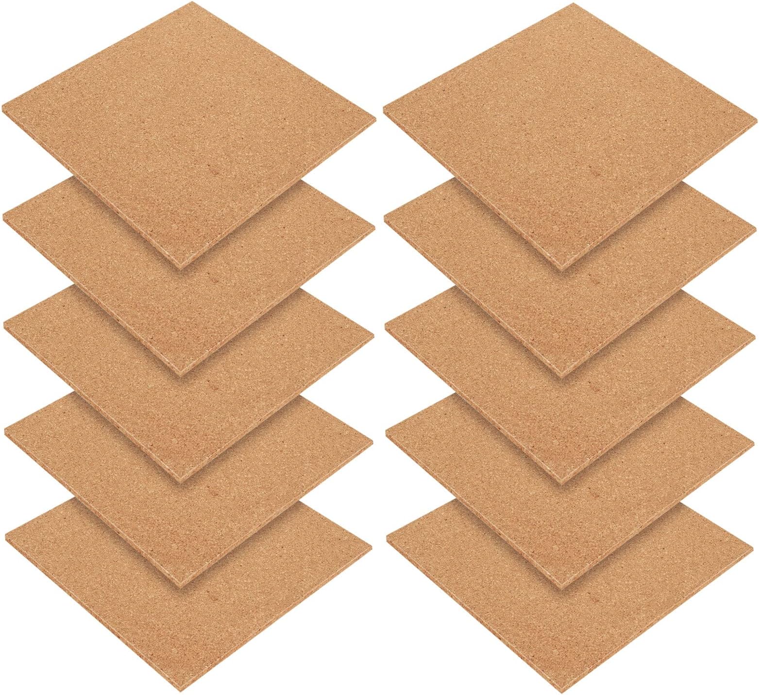 JMIATRY 10 Pcs Square Cork Board, 30x30cm Large Size Cork Boards for