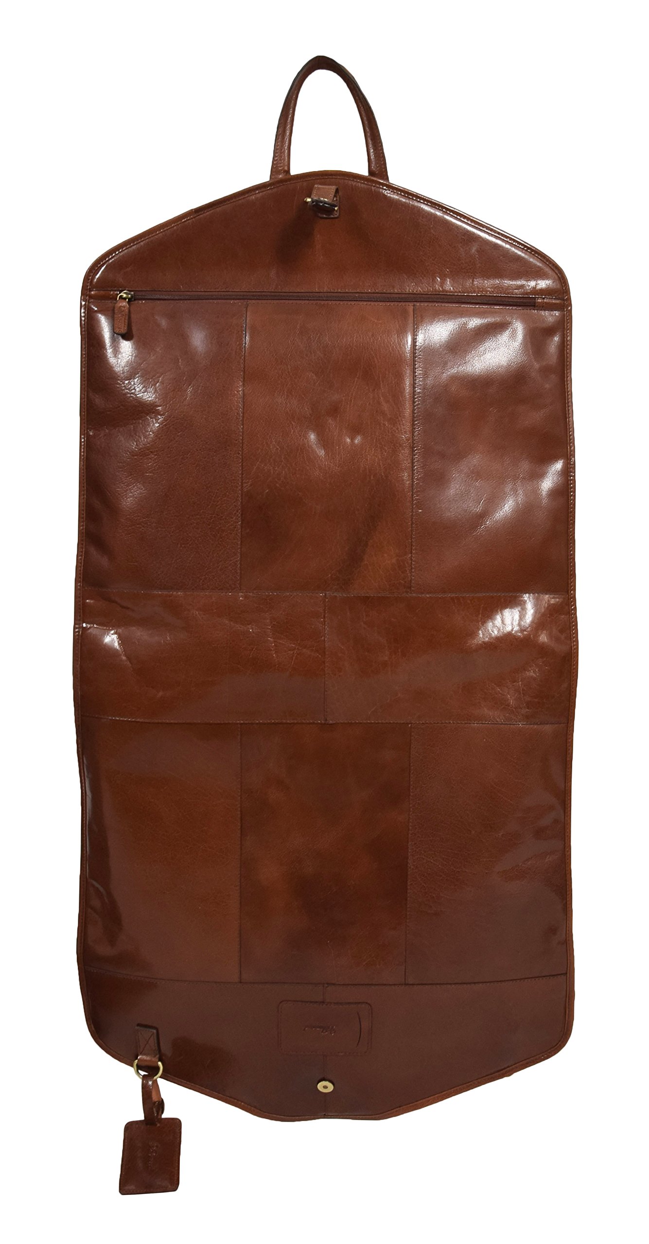 Luxus Leder Anzug Tragetasche Kastanie Suiter Case Kleid Kleiderabdeckung Reisetasche - Finley