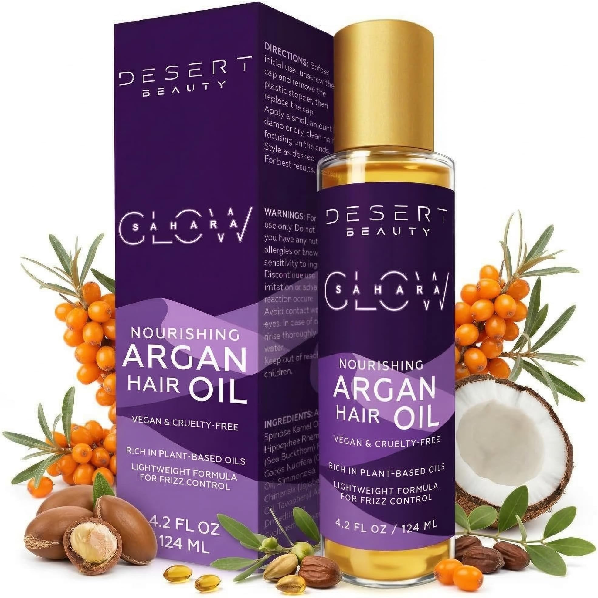 - Argan Oil, 4 oz, Hair Oil Treatment for Dry Damaged Hair, Leave-in Conditioner, Hydrating, Strengthens, Natural, Cruelty Free
