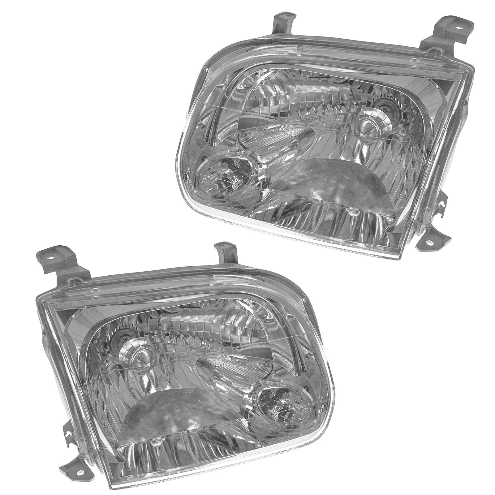 TRQ Driver & Passenger Side Headlight Assembly Set Headlights Driver & Passenger Side Compatible with 2005-2007 Toyota Sequoia 2005-2006 Tundra TO2502158 TO2503158