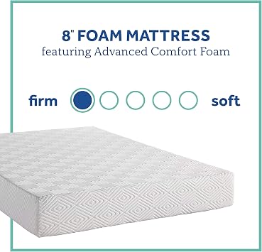 Sealy 8 Inch Queen Size Foam Bed in a Box, Multiple Layers of Foam Help Support Sleep at Night, Firm Feel and CertiPur-US Certified, King