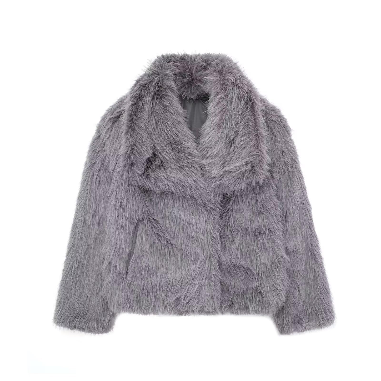 Cappotto Invernale Da Donna In Pelliccia Sintetica, Cappotto Da Donna In Pelliccia Sintetica Invernale Casual Oversize Con Risvolto Caldo E Peloso (S,Beige)