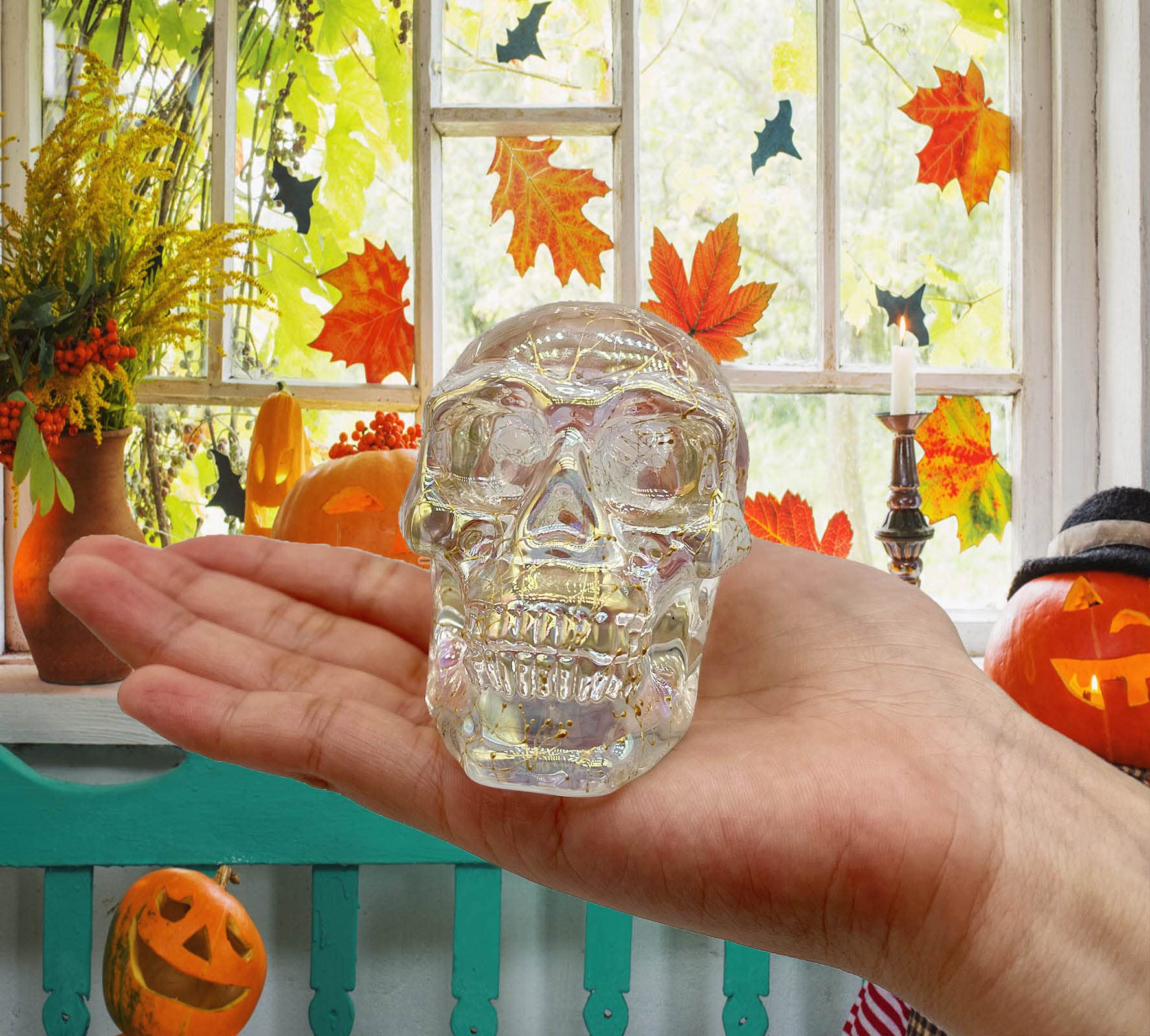 Amazon.co.jp: FZBHRO クリスタルスカルヘッドスタチュー クリアスカル