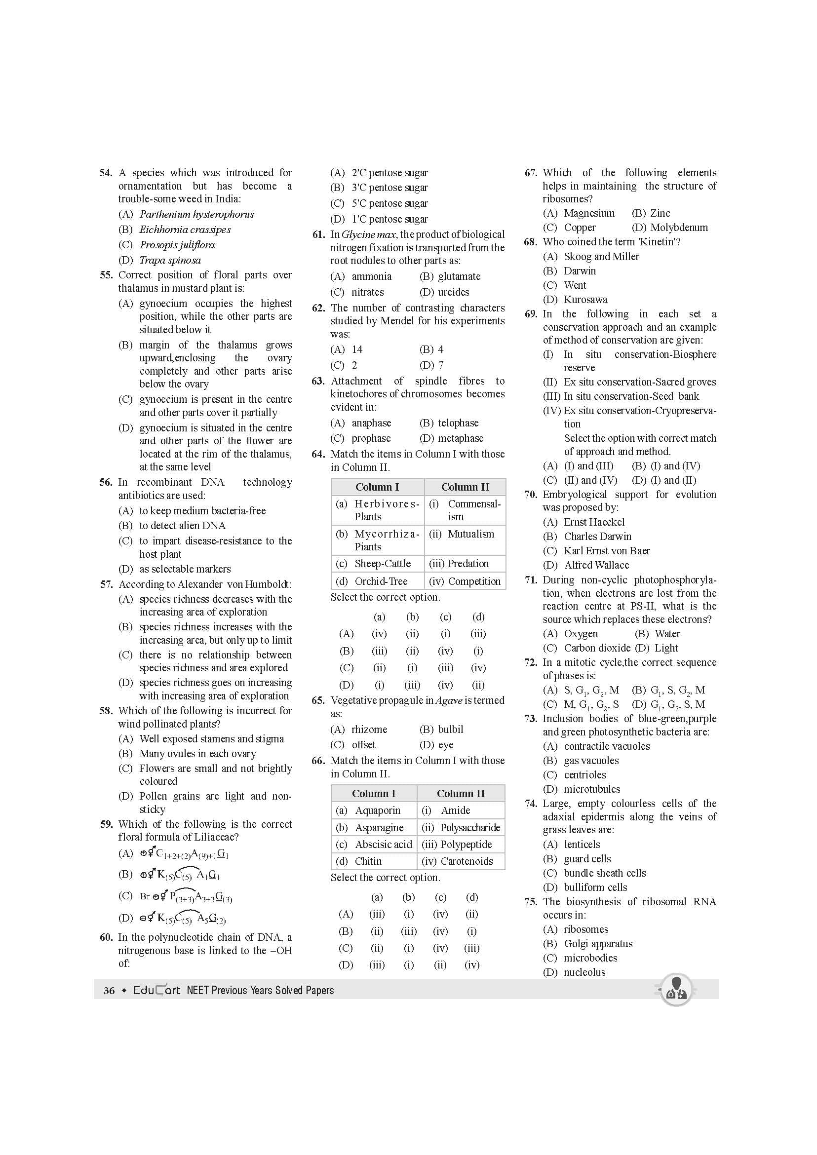 Educart NEET 30 Previous Year Solved Papers (Physics, Chemistry & Biology) For 2022 Exam (5000+ questions with explanations) 4