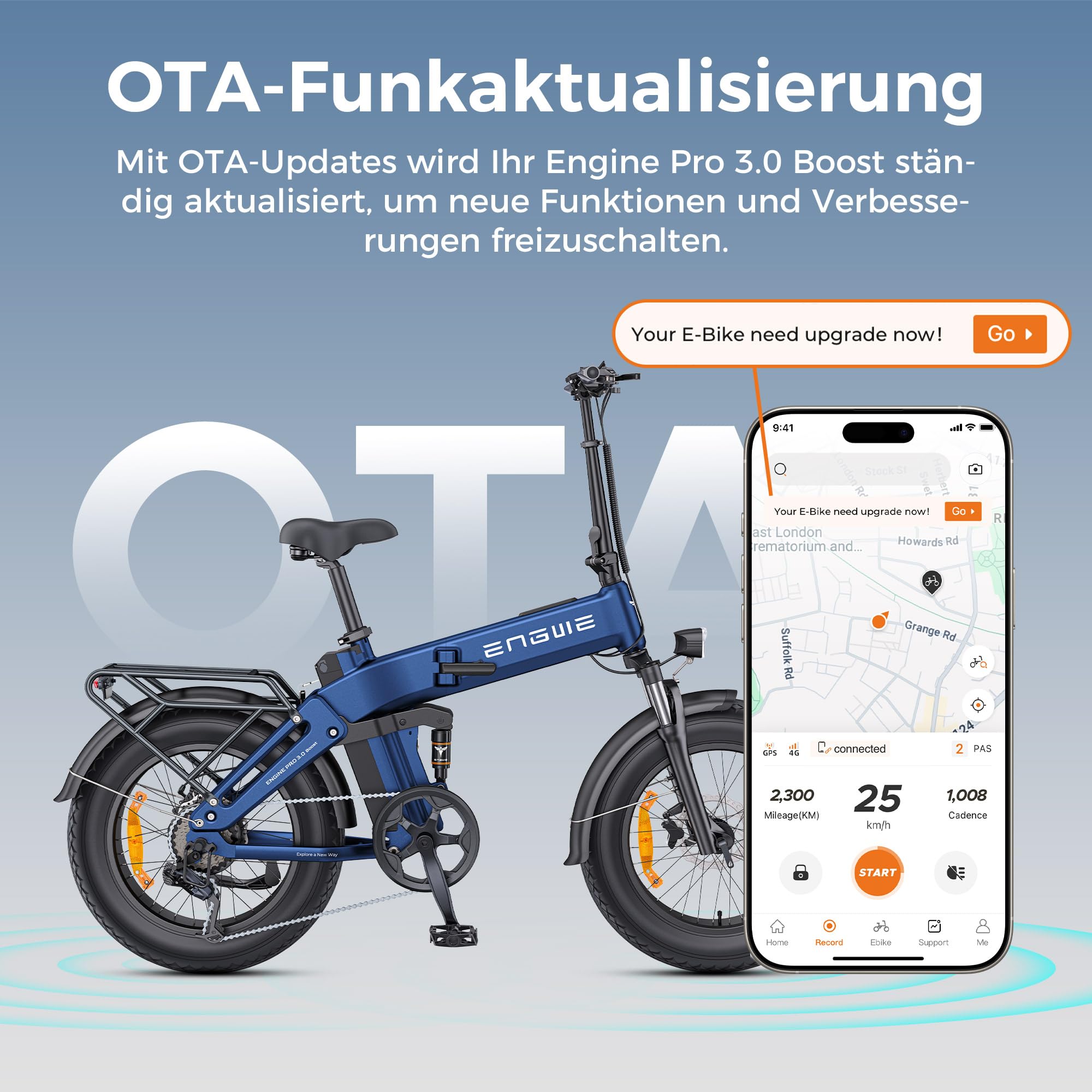 ENGWE E Bike Klapprad, 48V 15Ah Akku bis 130km, Drehmomentsensor & Faltbares Design mit Hydraulische Bremsen sowie APP für Jedes Gelände, Engine PRO 3.0 Boost