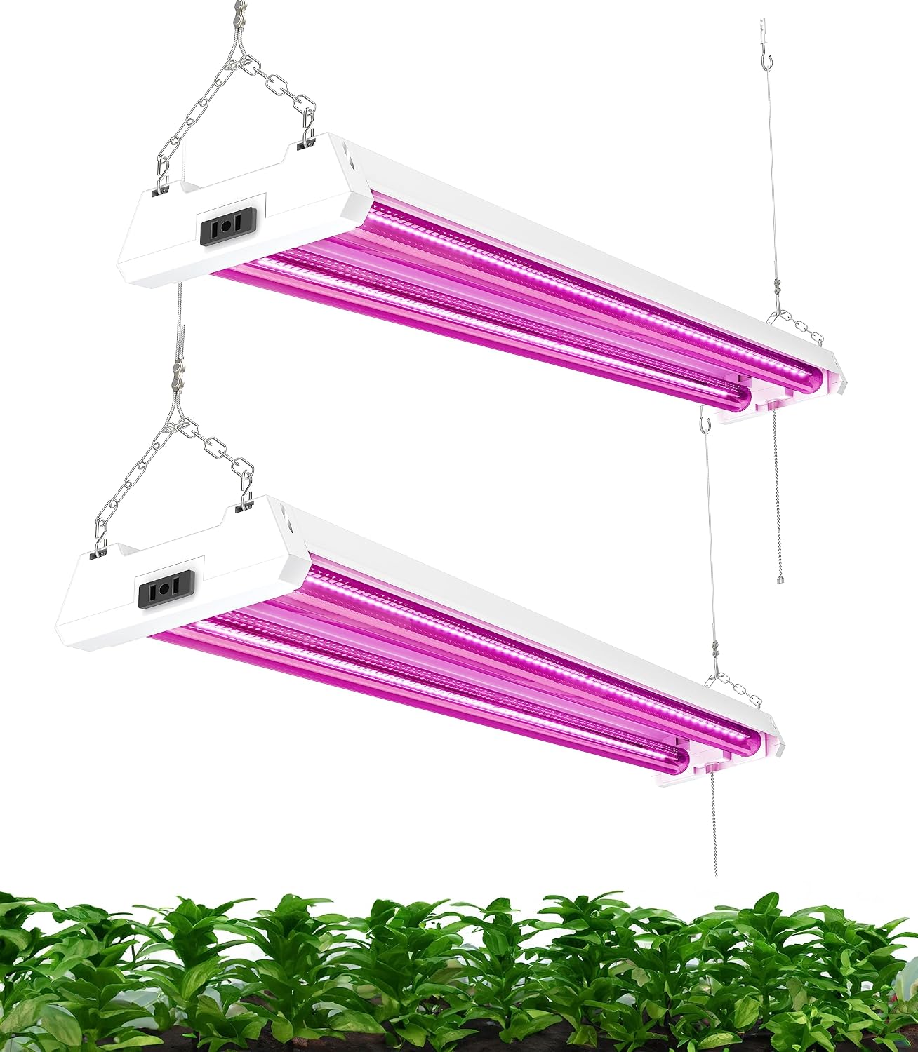 Sunco 4FT LED Grow Light for Indoor Plants 40W, Full Spectrum, Hanging Suspended Fixture, Linkable, Plug in, Greenhouse Year Round for Indoor Plants Seedlings Vegetables Flowers 2 Pack