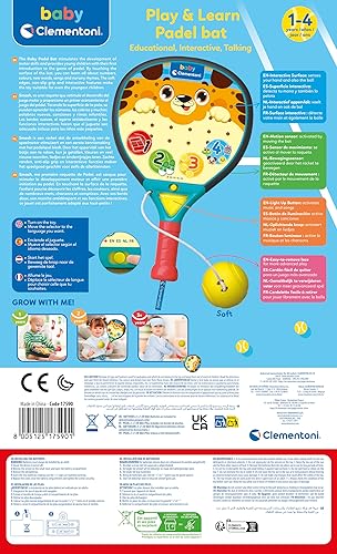 Miniatura 4 de Clementoni | Baby Padel - Interactive toy for children 12 months | Educational rocket with sounds, lighting and motion detection | Learning numbers