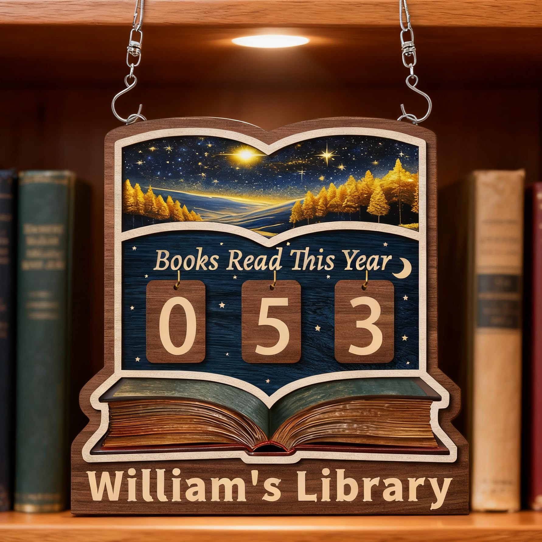 Hvnywmmg Style 11 Books Read This Year Counter Sign – Personalized Reading Tracker Hanging, Custom Bookish Gifts For Readers, Librarians, Teachers – Bookshelf Décor For Reading Challenge