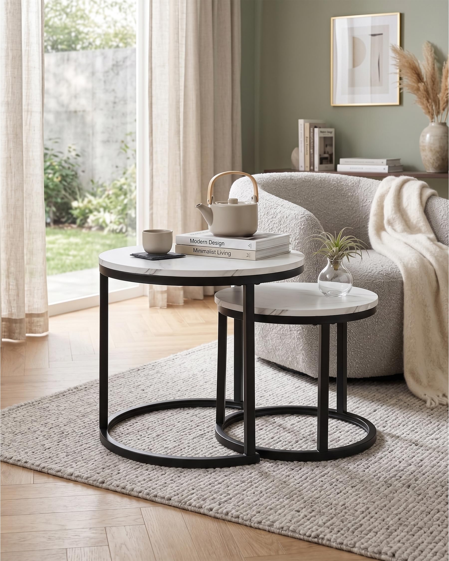 Marmor Beistelltisch Couch 2er Set Couchtisch Klein Sofatisch Modern