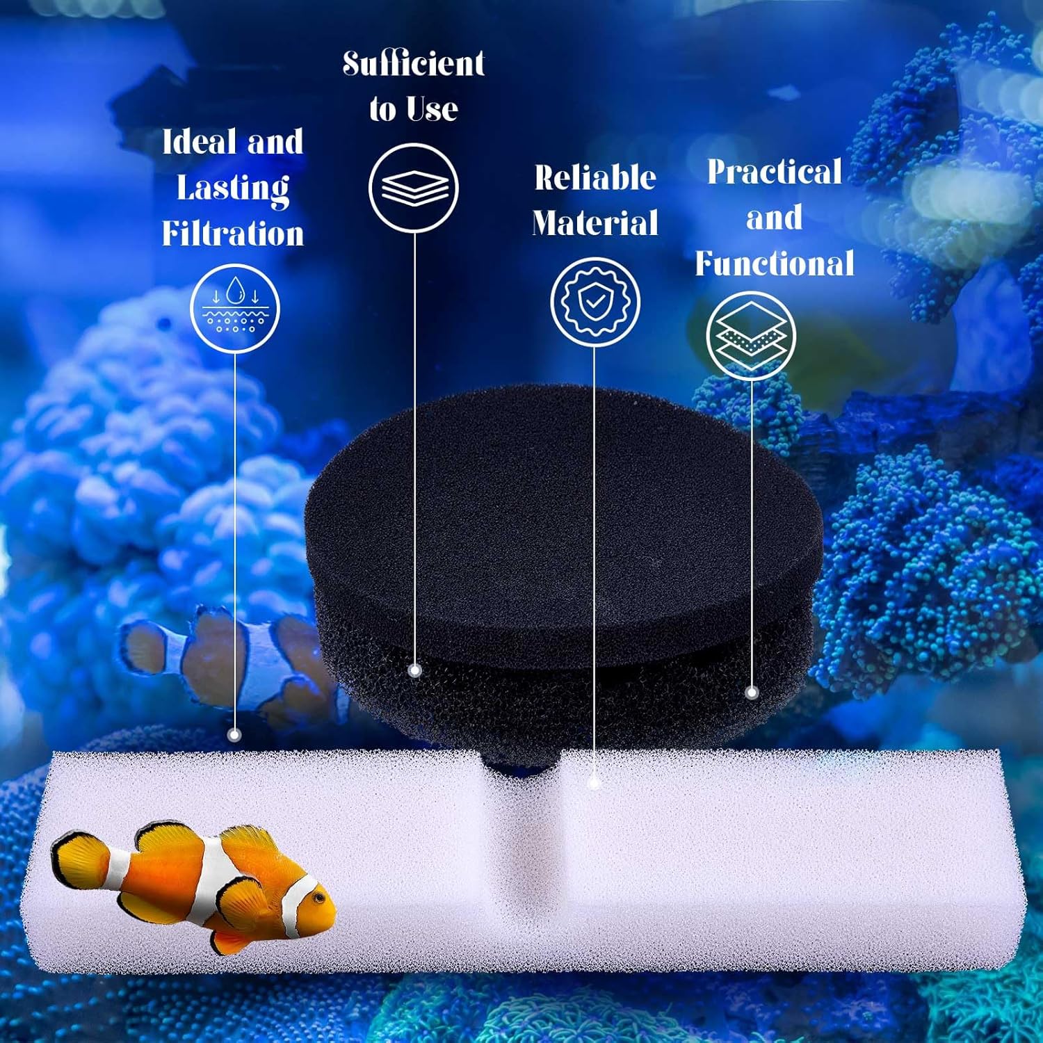 24 Pcs Aquarium Filter Media Kit Compatible with Fluval Fx4/Fx5/Fx6 Filters, 4 Bio-Sponge Pads, 6 Bio-Sponge Block, 6 Activated Carbon, 4 Carbon Foam Pad, 2 Silicone Lube, 2 Ceramic Rings