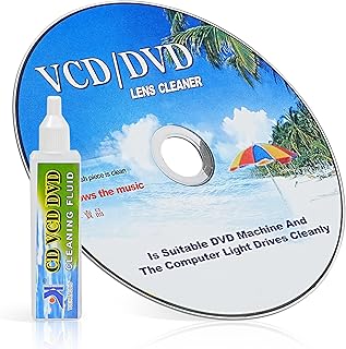 CD/DVD Player Laser Lens Cleaner – Cleaning Disc with Ultra-Thin Brush and Cleaning Liquid – Universal