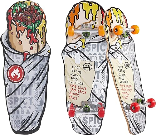 Skateboard with Printed Graphic Grip Tape. Great for Kids and Teens Cruiser Skateboard with ABEC 5 Bearings, Durable Deck, Smooth Wheels