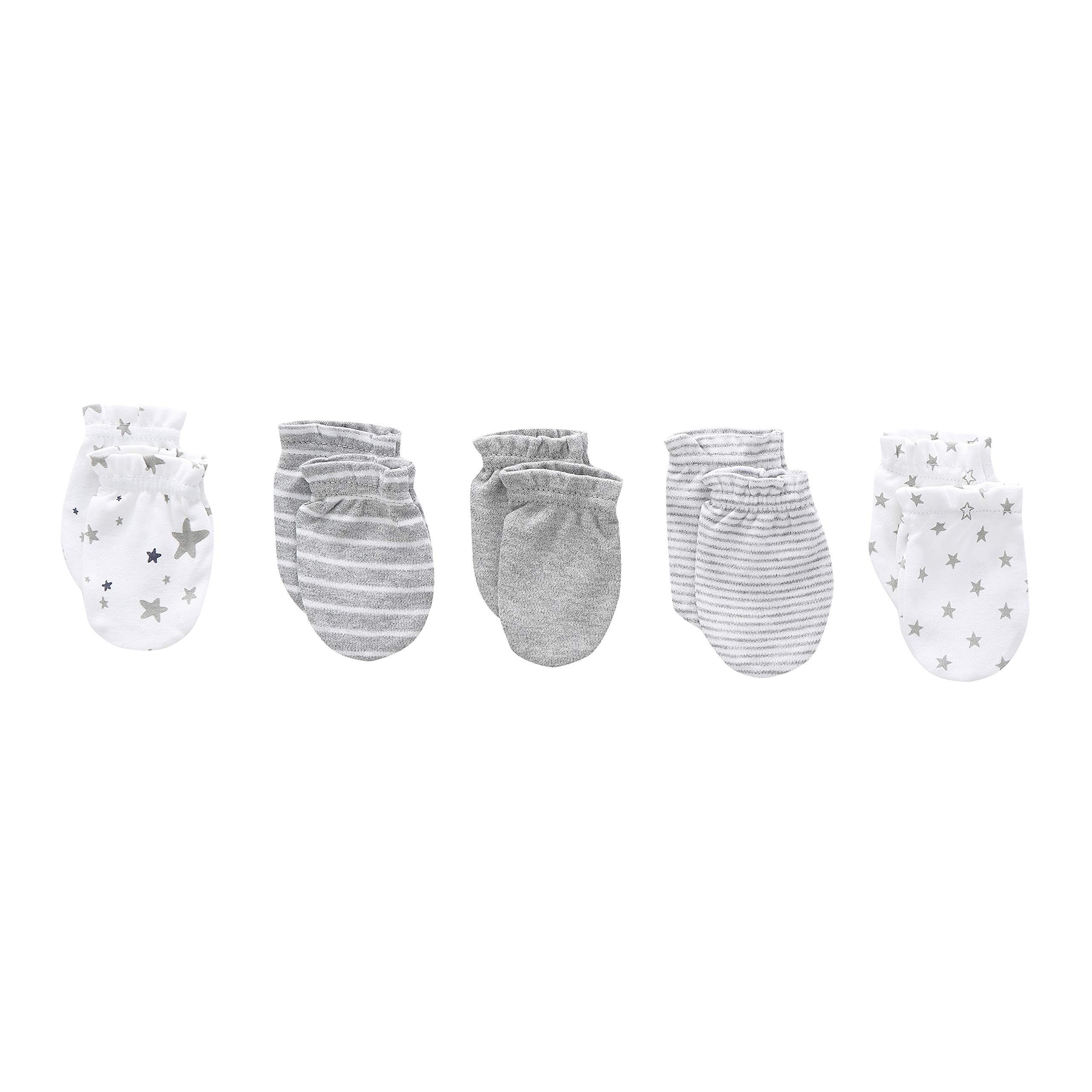 Set di 5 cappelli e 5 paia di guanti per neonati, ragazzi, ragazze, età 0-6 mesi, 100% cotone