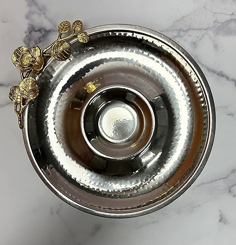 Chip N Dip Set con acento de orquídea para servir papas fritas sándwiches y aperitivos para restaurante bistró y hogar juego de porción de inmersión