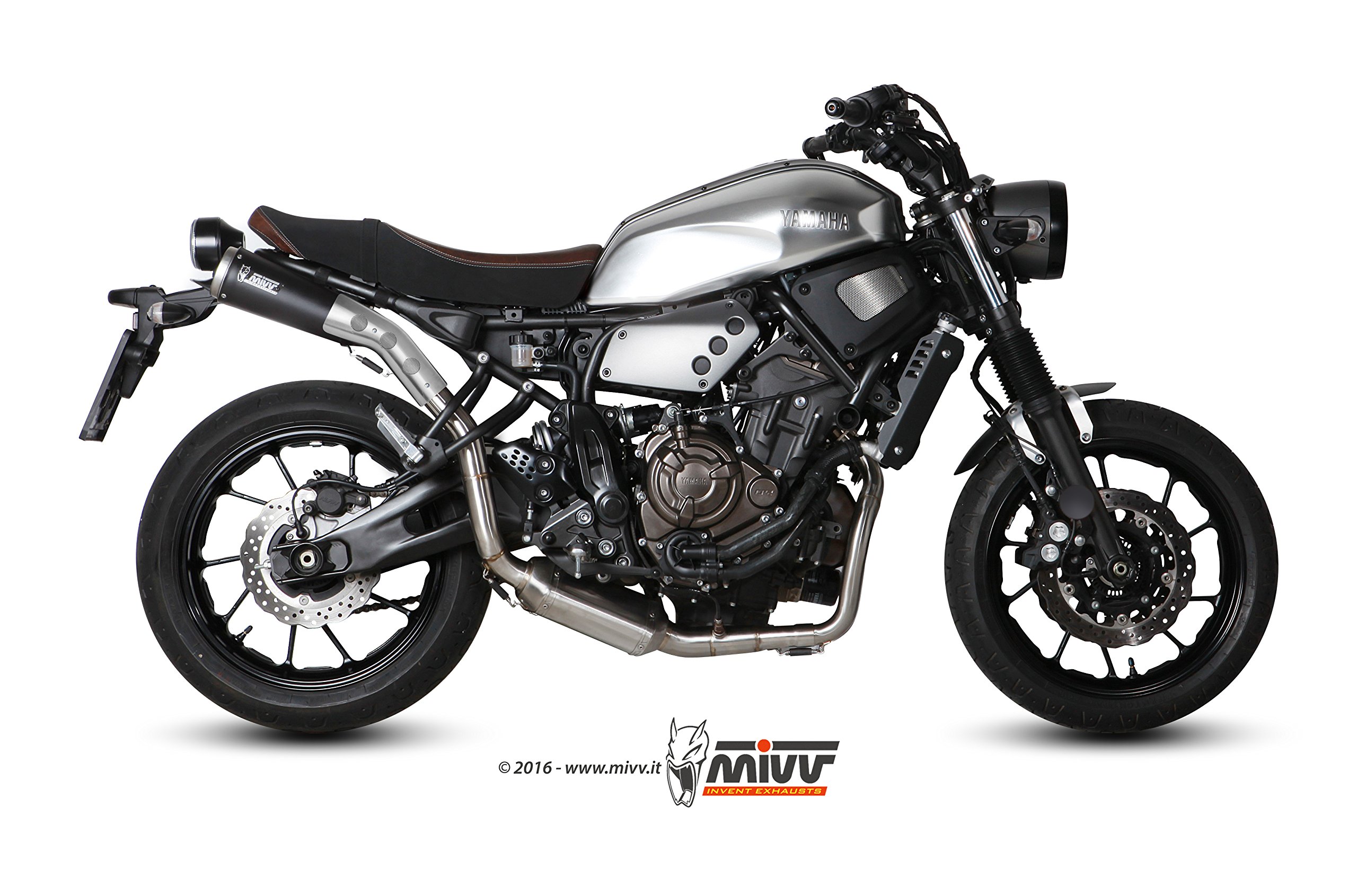YAMAHA XSR700用 mivv GHIBLI フルエキマフラ 2016~ YAMAHA XSR 700 2016 Complete Exhaust MIVV GHIBLI Black LACKIERT