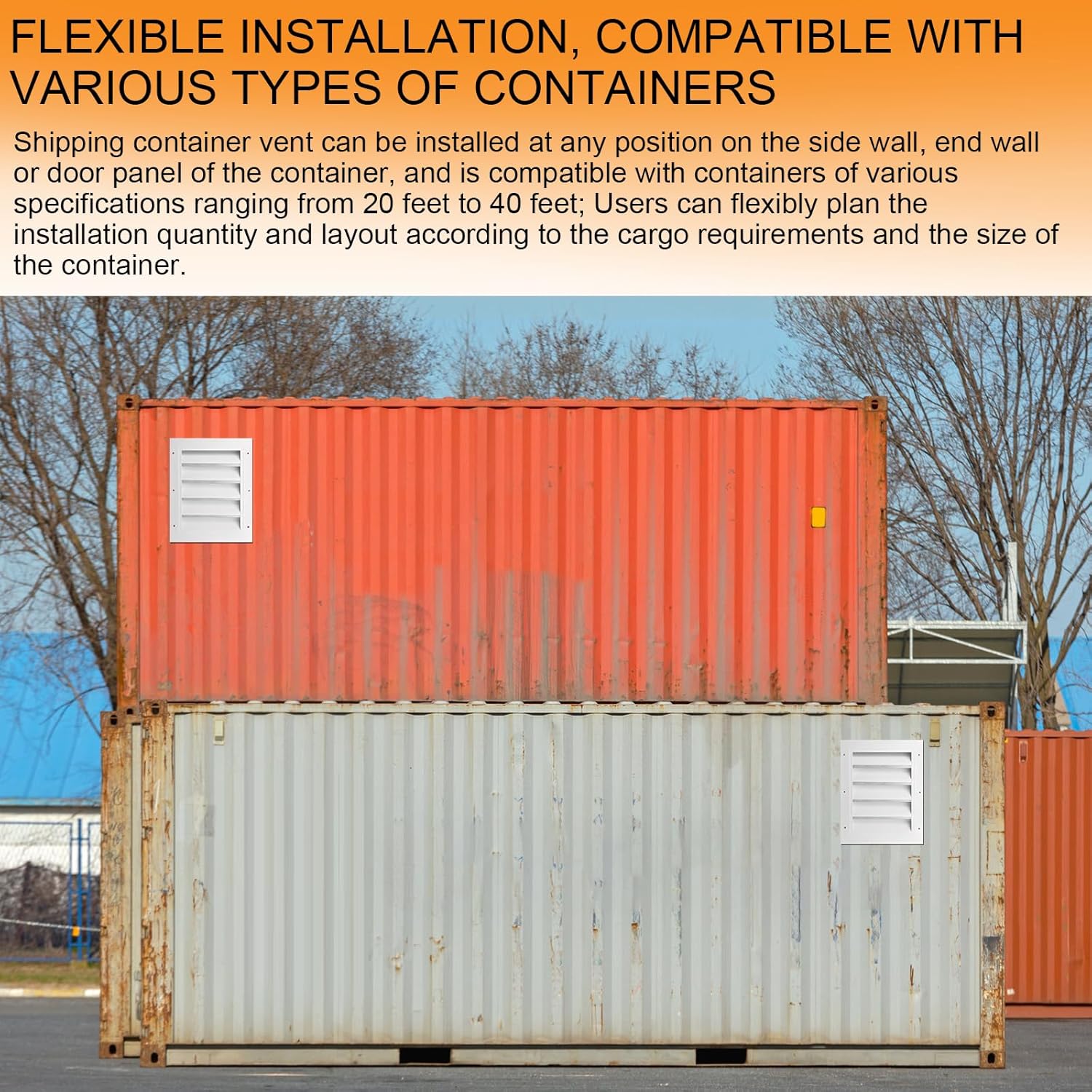 2 Pack 11.4" x 14.2" Shipping Container Vent with Screens, Shipping Container Air Vents, Increase Air Circulation, Prevents Condensation and Overheating, Suitable for Container Houses, Containers