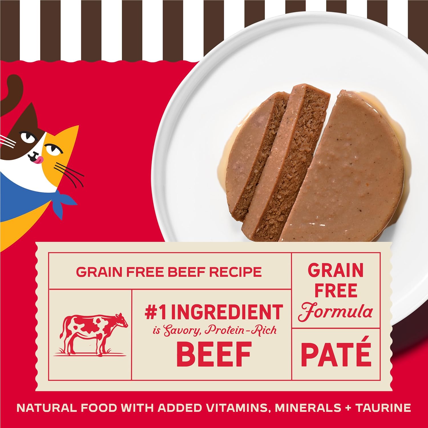 Merrick Purrfect Bistro Grain Free Premium Soft Canned Pate Adult Wet Cat Food, High Protein Beef Recipe - (Pack of 24) 3 oz. Cans