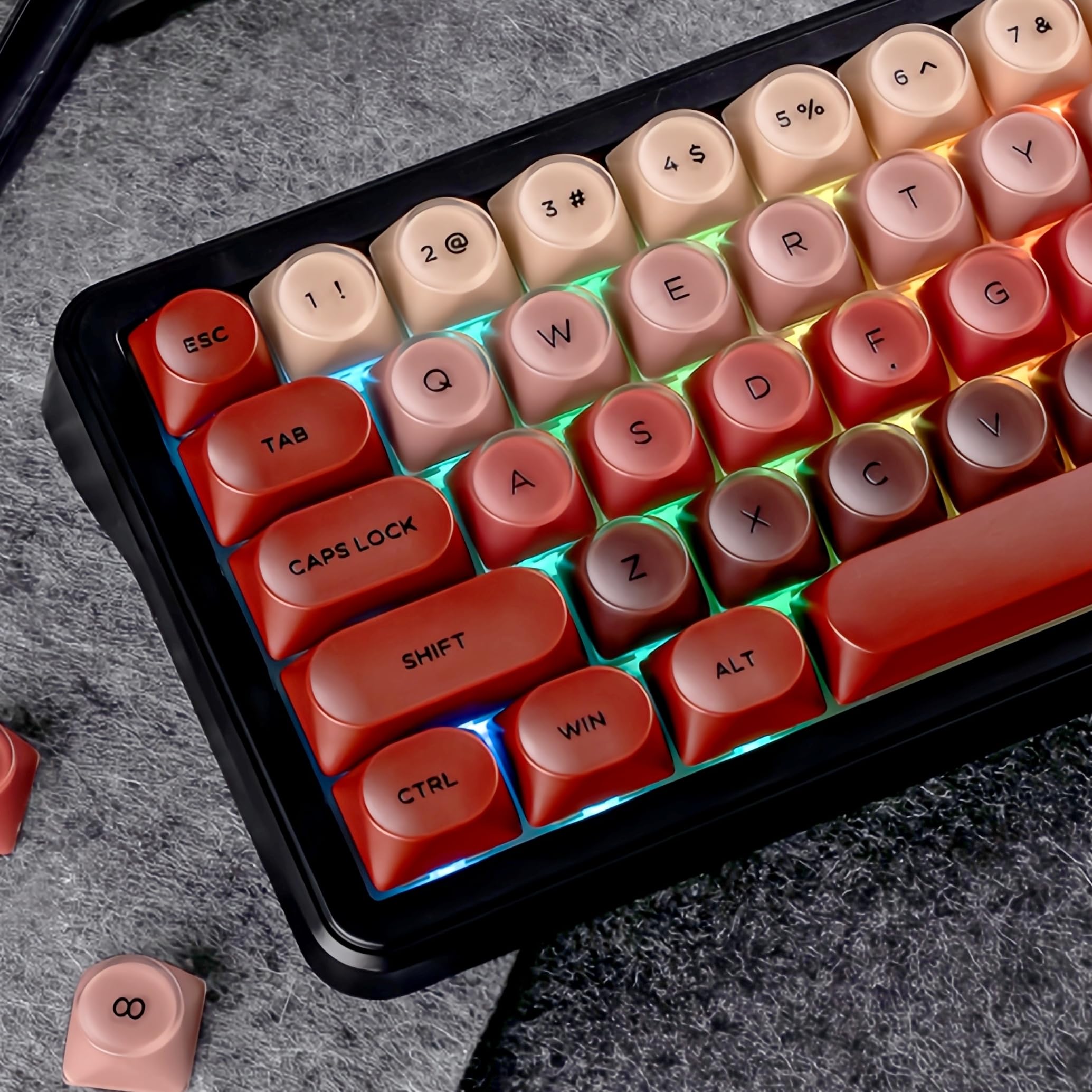 dagaladoo PBT Keyboard keycaps,Red Lipstick moa keycaps Jelly