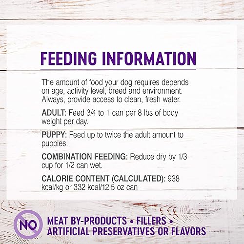 Miniatura 8 de Comida enlatada para perros Wellness Espesa y con trocitos, natural, húmeda, sin granos, Azul