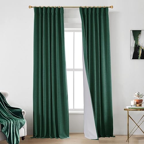 PANELSBURG Luxury Moody Blackout Curtains, 108 Inch Heavy Duty Linen